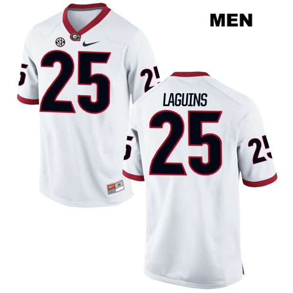 Georgia Bulldogs Men's Jaleel Laguins #25 NCAA Authentic White Nike Stitched College Football Jersey WHV8356VG